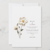 Elegante schicke Blume Minimalistisch Hochzeit Einladung (Vorderseite)