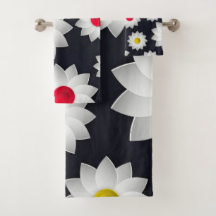 Elegante, schicke Blütenkirche Sonnenblume Blossom Badhandtuch Set