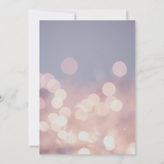 Elegante schicke Bokeh-Lichter klassisch Hochzeit  Einladung (Rückseite)