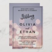 Elegante schicke Bokeh-Lichter klassisch Hochzeit  Einladung (Vorne/Hinten)