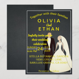 Elegante schicke Braut und Bräutigam Einladung Hoc