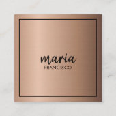Elegante schicke Bronze moderne Quadrat minimalist Quadratische Visitenkarte (Vorderseite)