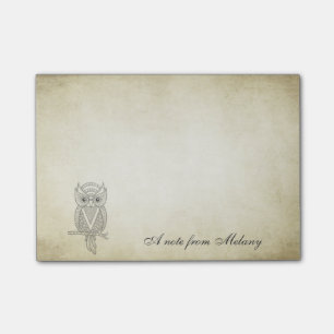 Elegante, schicke Dame Eule vintage Post-it Klebezettel