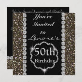 ELEGANTE SCHICKE GEWOHNHEIT 50. EINLADUNG (Vorne/Hinten)