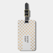 Elegante schicke Girly silberne Punkte Gepäckanhänger (Vorderseite vertikal)