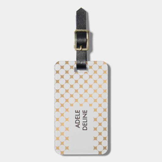 Elegante schicke Girly silberne Punkte Gepäckanhänger (Vorderseite vertikal)