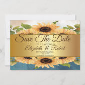 Elegante schicke Goldblumen Save the Date (Vorderseite)