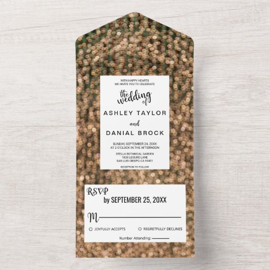 Elegante schicke goldene Hochzeitslampen beinhalte All In One Einladung (Innen Boden)