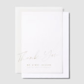 Elegante schicke goldene Skript Hochzeit danke Ihn Pergament Einladungen (Versetzt)