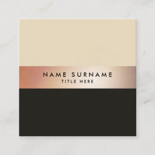 Elegante schicke GoldStripe Brown quadratische Visitenkarte