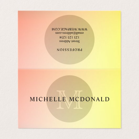 Elegante, schicke Gradientenbindung Visitenkarten (Außenseite Aufgefaltet)