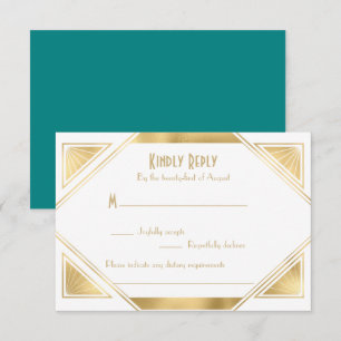 Elegante schicke Great Gatsby Art Deco RSVP Karte