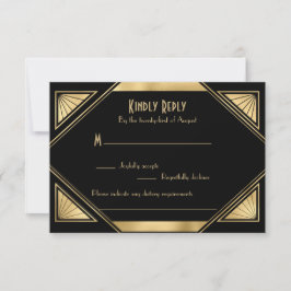 Elegante schicke Great Gatsby Art Deco RSVP Karte