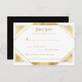 Elegante schicke Great Gatsby Art Deco RSVP Karte