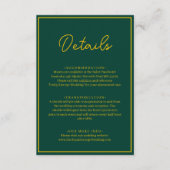 Elegante, schicke Grüne und Gold Moderne Luxushoch Begleitkarte (Vorderseite)