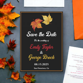 Elegante schicke Herbstlaube Rustikale Herbsthochz Save The Date