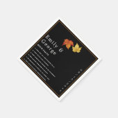 Elegante schicke Herbstlaube Rustikale Herbsthochz Serviette (Ecke)