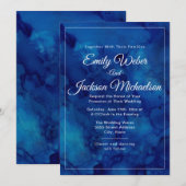 Elegante schicke Hochzeit der modernen Marine Blue Einladung (Vorne/Hinten)