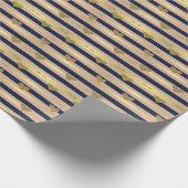 Elegante schicke Imitate Goldene Glitterie Herzens Geschenkpapier (Ecke)