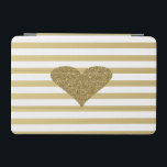 Elegante schicke Imitate Goldene Glitterie Herzstü iPad Mini Hülle<br><div class="desc">Dieses Imitat besticht durch goldfarbenes Herz auf gestreiftem Hintergrund.Ein elegantes und raffiniertes Design.Die perfekte Geschenkidee für sie zu jeder Gelegenheit.</div>