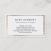 Elegante schicke Imitate versilbern Gold schlichte Visitenkarte (Rückseite)