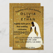 Elegante schicke Klasse rustikale Gold Hochzeit Ei Einladung (Vorne/Hinten)