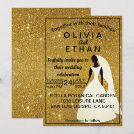 Elegante schicke Klasse rustikale Gold Hochzeit Ei Einladung