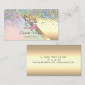 Elegante schicke Konfetti Nähmaschine Katze Visitenkarte (Vorne/Hinten)