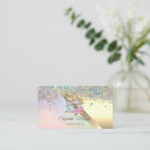 Elegante schicke Konfetti Nähmaschine Katze Visitenkarte (Stehend Vorderseite)