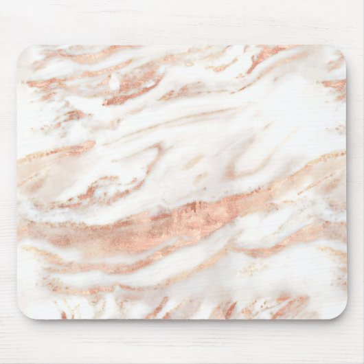 Elegante schicke Kupfer-Rose Gold-Marmor Mousepad (Vorne)