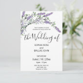 Elegante schicke Lavendel Eukalyptus Wedding Einladung (Stehend Vorderseite)
