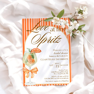 Elegante schicke Liebe im ersten Spritz-Brautparty Einladung
