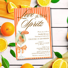 Elegante schicke Liebe im ersten Spritz-Brautparty Einladung