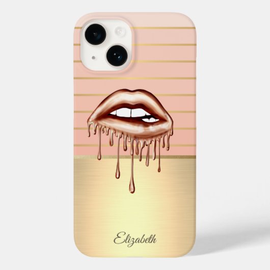 Elegante, schicke Lippen, Tropfen Case-Mate iPhone Hülle (Rückseite)