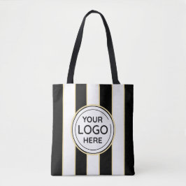 Elegante schicke Logos B&W Golden Stripes Tasche