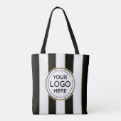 Elegante schicke Logos B&W Golden Stripes Tasche (Rückseite)