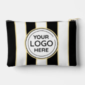 Elegante schicke Logos B&W Golden Stripes Zubehörtasche (Rückseite)