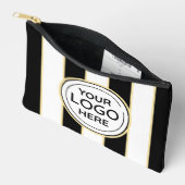 Elegante schicke Logos B&W Golden Stripes Zubehörtasche (Offen)