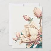 Elegante schicke Magnolie Einladung (Rückseite)