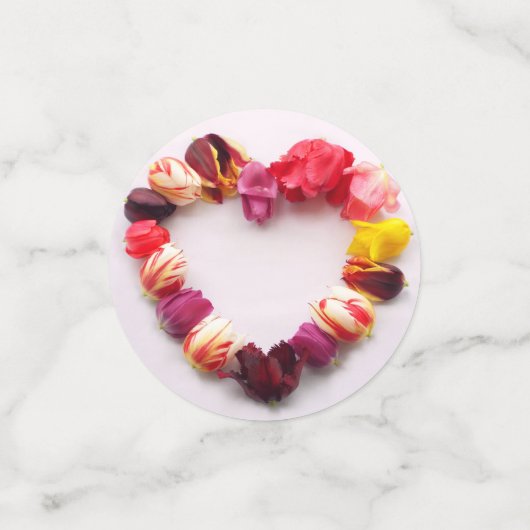 Elegante schicke moderne Blume Rosa Liebe Hochzeit Konfetti (Klein Vorderseite)