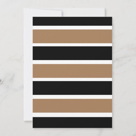 Elegante schicke, moderne, gestreifte Fall-Engagem Einladung (Rückseite)