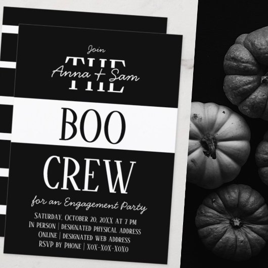 Elegante schicke, moderne, gestreifte Fall-Engagem Einladung