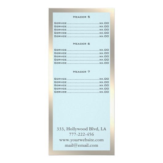 Elegante schicke, moderne Luxus-Imitate Gold-Rack- Werbekarte (Hinten)