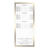 Elegante schicke moderne Luxus-Imitate Gold Werbekarte (Hinten)