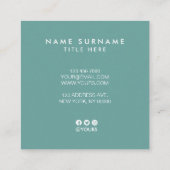 Elegante schicke quadratische visitenkarte (Rückseite)