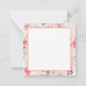 Elegante schicke romantische Dankeschön an rosa Bl Mitteilungskarte (Rückseite)