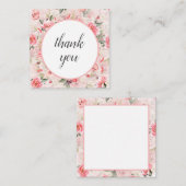 Elegante schicke romantische Dankeschön an rosa Bl Mitteilungskarte (Vorne/Hinten)
