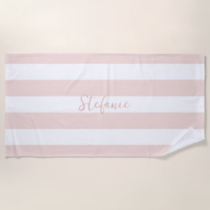 Elegante schicke rosa gestreifte Brautparty-Gesche Strandtuch