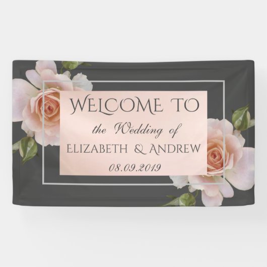 Elegante schicke Rose , Blumenbanner Banner (Horizontal)