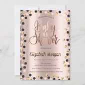 Elegante schicke Rose Gold Dots Baby Dusche Einladung (Vorderseite)